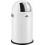 Prullenbak Wesco Pushboy Jr. 22 l, mat wit — drukdeksel zonder voetpedaal, compacte keukenafvalemmer
