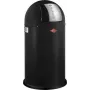 Afvalemmer Wesco Pushboy 50 l, zwart mat, pedaalloze drukdeksel