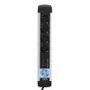 Stroomverlengsnoer Olympia MS 2500 1,5 m 5 AC-stopcontacten binnen zwart zilver