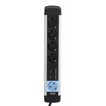 Stroomverlengsnoer Olympia MS 2500 1,5 m 5 AC-stopcontacten binnen zwart zilver