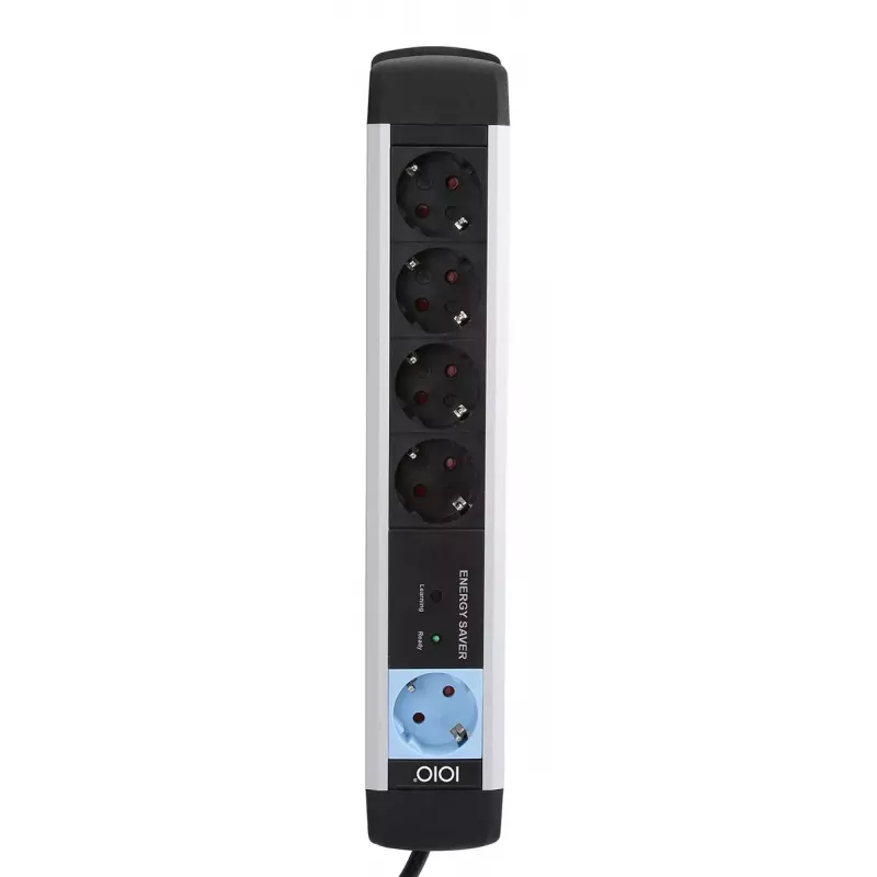 Stroomverlengsnoer Olympia MS 2500 1,5 m 5 AC-stopcontacten binnen zwart zilver