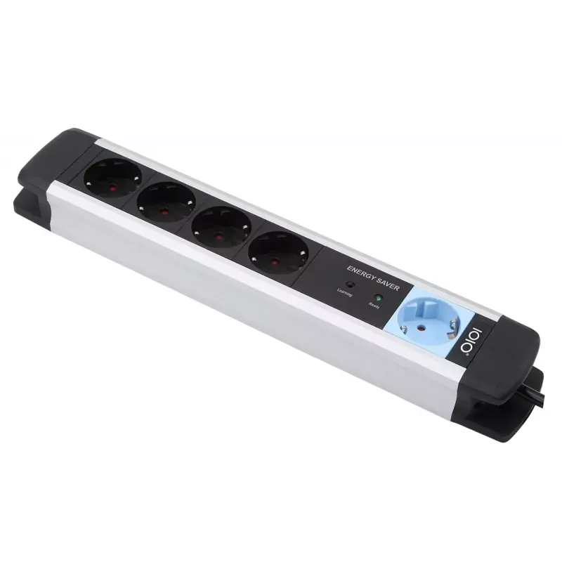 Stroomverlengsnoer Olympia MS 2500 1,5 m 5 AC-stopcontacten binnen zwart zilver