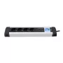 Stroomverlengsnoer Olympia MS 2500 1,5 m 5 AC-stopcontacten binnen zwart zilver