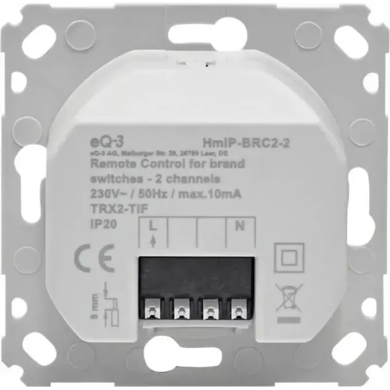 Elektrische schakelaccessoire eQ-3 Homematic IP 161839A0, wit, 71×71×37 mm