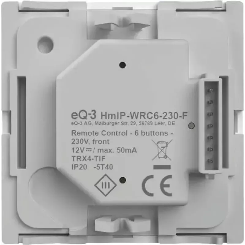 Wandschakelaarpaneel eQ-3 Homematic IP wandtaster 6-voudig kunststof wit