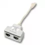 EFB Elektronik K5123.015 T-adapter, Cat.5e 10/100BaseT/ISDN, RJ45 naar 2x RJ45, 0,15 m, zilver/wit