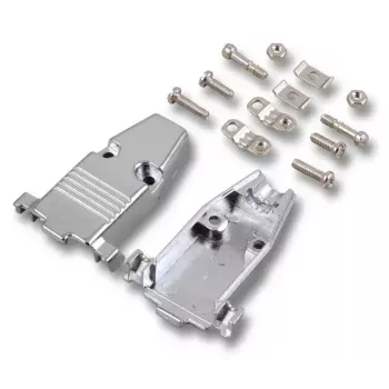 EFB Elektronik E-GP09G Volmetalen D-Sub-kap met trekontlasting, 9-polig, zilver