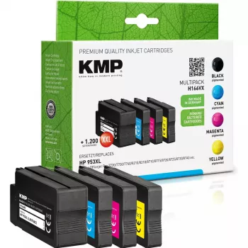 KMP 1747,4005 MultiPack H166VX Zwart, cyaan, magenta, geel inktcartridges, compatibel met HP 953XL