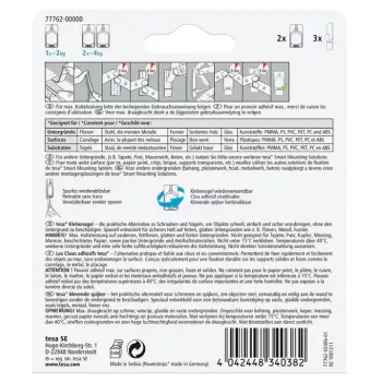 Universele binnenhaak Tesa 77762-00000-01 – wit, 2-pack