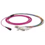 EFB Elektronik MTPF12LCOM3-2 MTP/F naar 12x LC glasvezel-patchkabel, OM3 50/125 µm, LSZH, 2 m, aqua