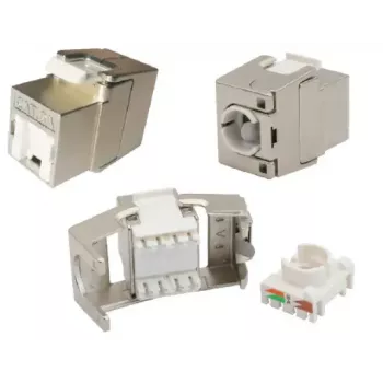 Keystone-module EFB Elektronik E-20093, plat ontwerp, zilver, RJ-45-bus