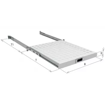 Rackbodem EFB Elektronik 19 inch 1HE uitschuifbare bodems maximale belasting 30 kg