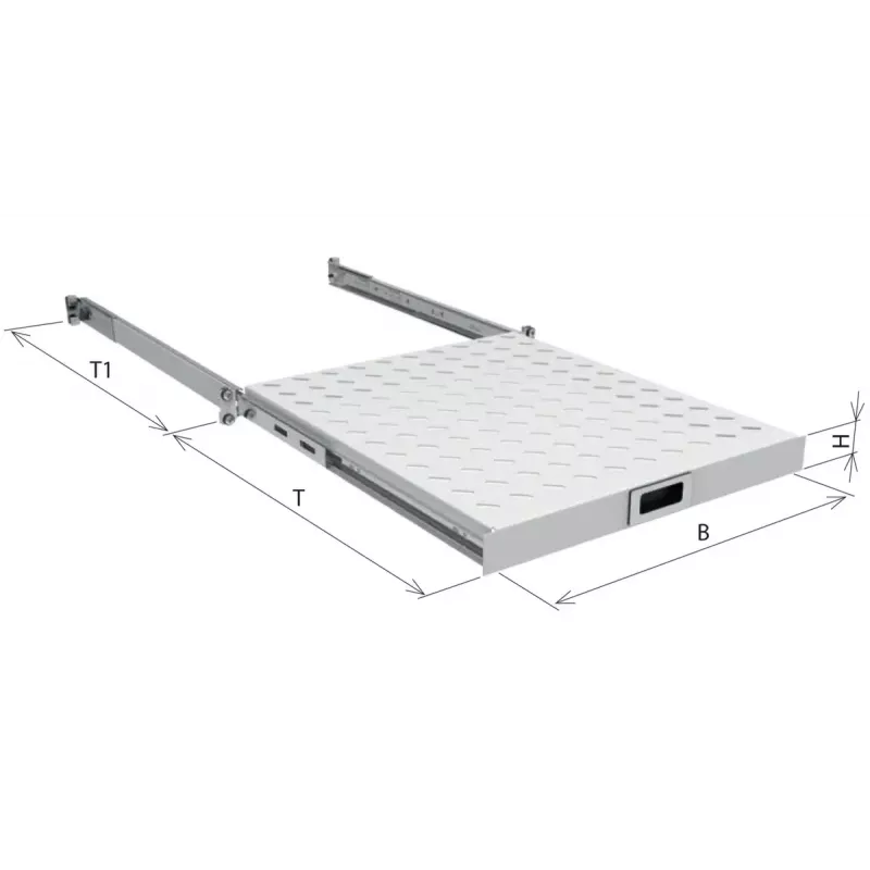 Rackbodem EFB Elektronik 19 inch 1HE uitschuifbare bodems maximale belasting 30 kg