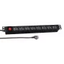 EFB 19-inch 1,5U stekkerdoos 18x USB met schakelaar, zwart (EK631USB.1,5)