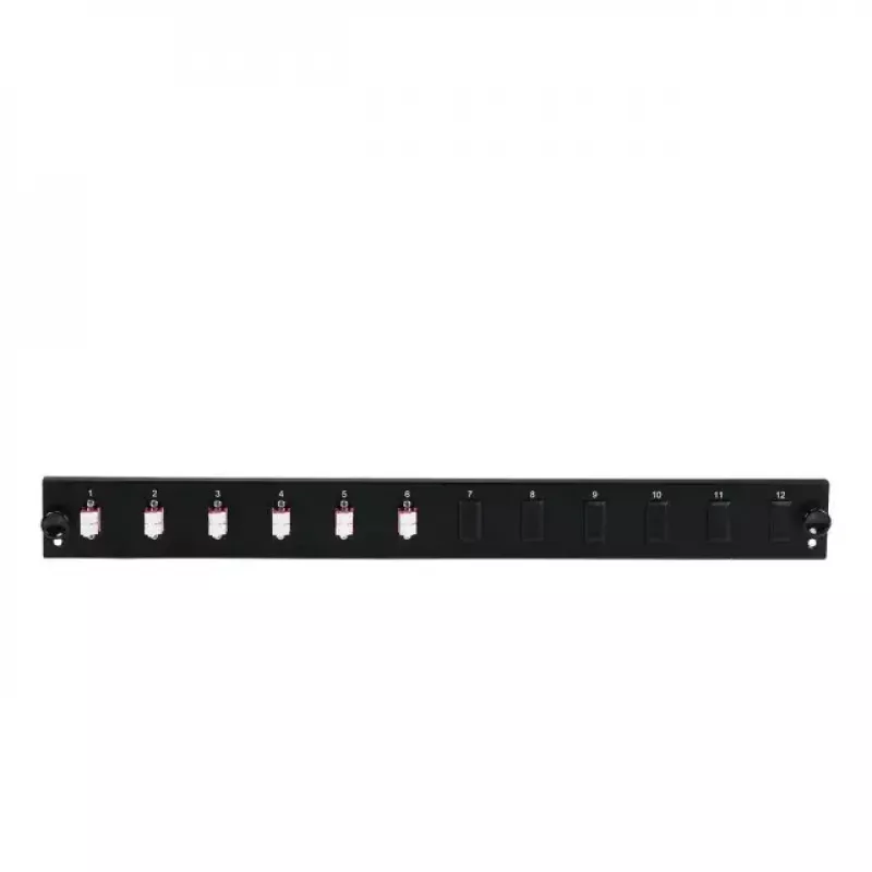 EFB Elektronik SB-FP-6SC-S-OM3 12-poorts frontpaneel met 6 LC Duplex-koppelingen OM3, grijs, 1U