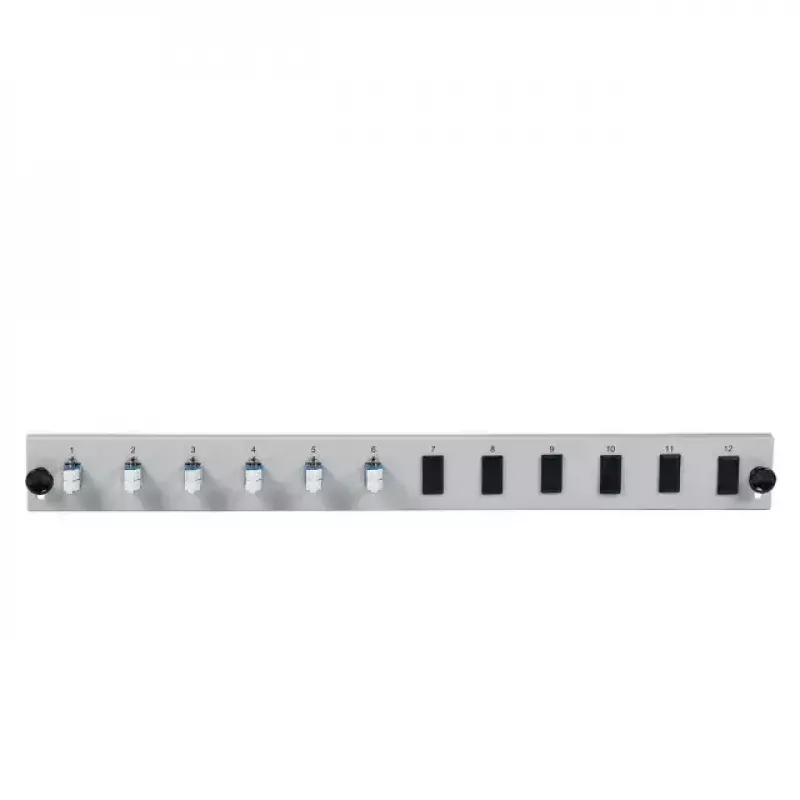 EFB Elektronik SB-FP-6SC-S-OM3 12-poorts frontpaneel met 6 LC Duplex-koppelingen OM3, grijs, 1U