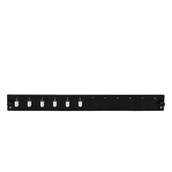 EFB Elektronik SB-FP-S-6SC-S-OM3 12-poorts frontplaat met 6 LC duplex-koppelingen OM3, zwart, 1U