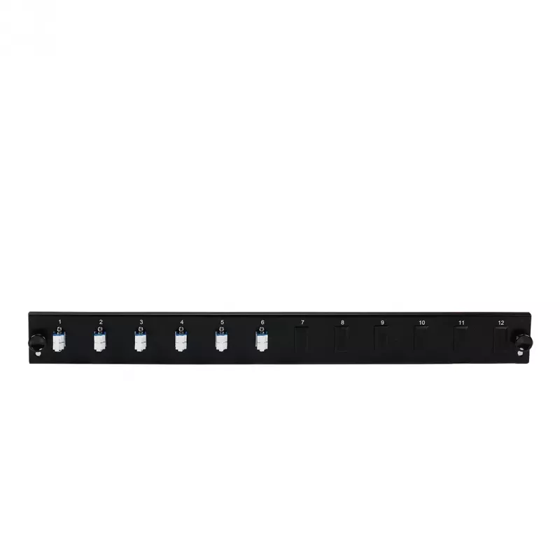 EFB Elektronik SB-FP-S-6SC-S-OM3 12-poorts frontpaneel met 6 LC Duplex-koppelingen OM3, zwart, 1U
