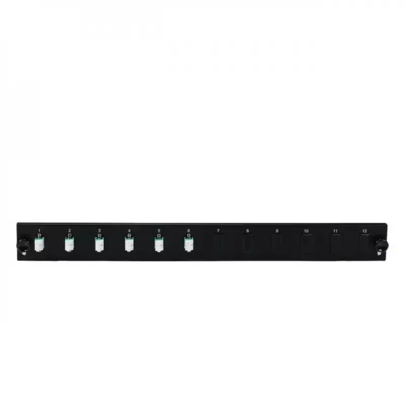 EFB Elektronik SB-FP-S-6SC-S-OM4 12-poorts frontpaneel met 6 LC Duplex-koppelingen OM4, zwart, 1U
