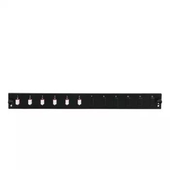 EFB Elektronik SB-FP-S-6SC-S-OS2 12-poorts frontplaat met 6 LC duplex-koppelingen OS2, zwart, 1U