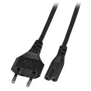 Netkabel EFB Elektronik Euro‑C7, 180° haaks, zwart, 5 m, 2×0,75 mm²