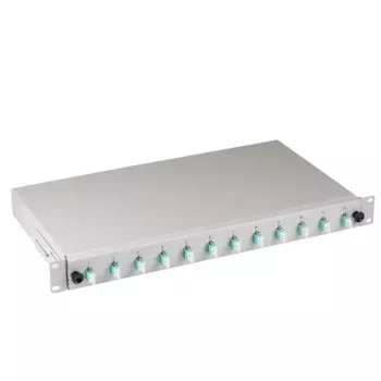 EFB Elektronik B71901L12OM3 glasvezel-lasbox, LC 50/125 µm OM3, 12 pigtails/6 koppelingen, 19 inch, uittrekbaar