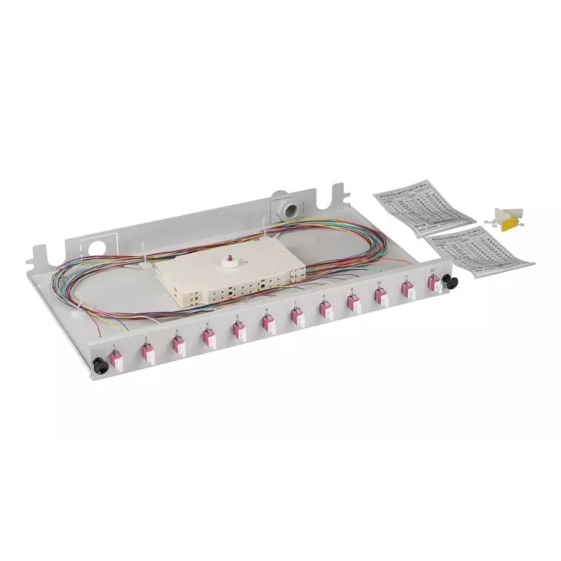 Patchpanel EFB Elektronik BA71901L24OM4 1U LC OM4 grijs metaal rackmontage