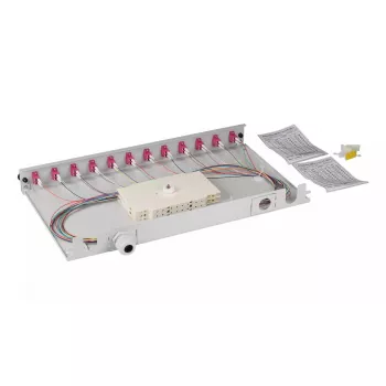 Patchpanel EFB Elektronik BA71901L24OM4 1U LC OM4 grijs metaal rackmontage