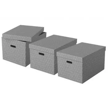 Opbergbox ESSELTE 628287 rechthoekig karton grijs 355×510×305 mm