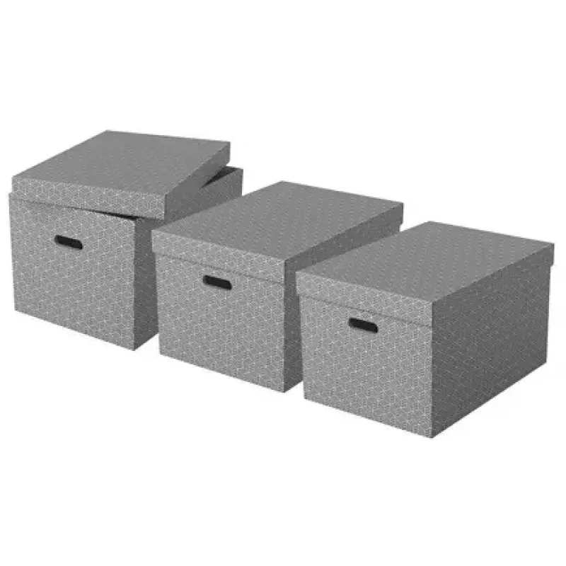 Opbergbox ESSELTE 628287 rechthoekig karton grijs 355×510×305 mm