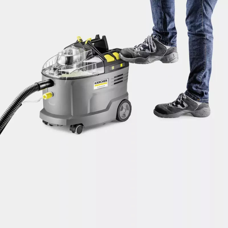 Schrijdende tapijtreinigingsmachine Kärcher 1.101-700.0 diepzwart grijs geel