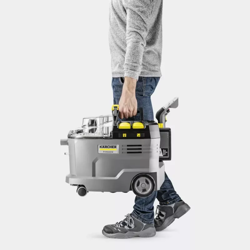Schrijdende tapijtreinigingsmachine Kärcher 1.101-700.0 diepzwart grijs geel