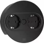 Stekkerdoos Bachmann 946.100 2 x type F zwart desktop-inbouw