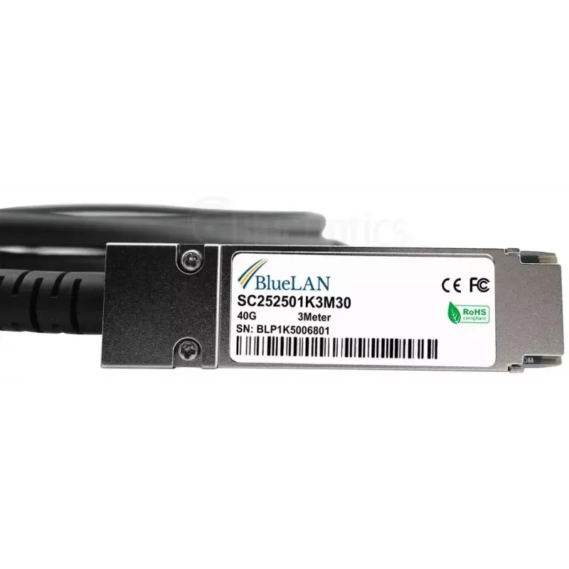 BlueOptics InfiniBand/glasvezelkabel 3 m QSFP zwart
