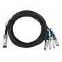 DAC-kabel BlueOptics 470-ABOS-BL 2m QSFP28 4x SFP28 zwart