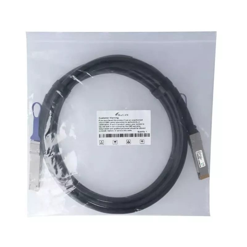 DAC-kabel BlueOptics PAN-QSFPDD-DAC-1M-BL QSFP-DD InfiniBand 1 m zwart