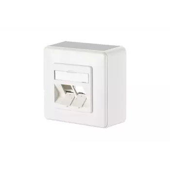 METZ CONNECT 1309150002-E Wandafdekplaat, 2 modules, zuiver wit RAL 9010