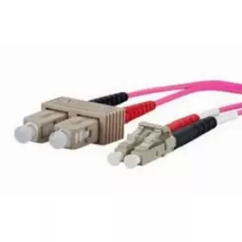 Glasvezelkabel METZ CONNECT 151S1EOJO10E 2x SC 2x LC OM4 1 m roze
