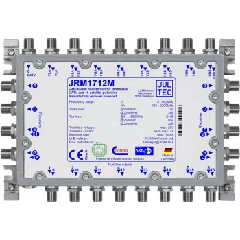 JULTEC JRM1712M satellietschakelaar, 17 ingangen naar 12 uitgangen, cascade