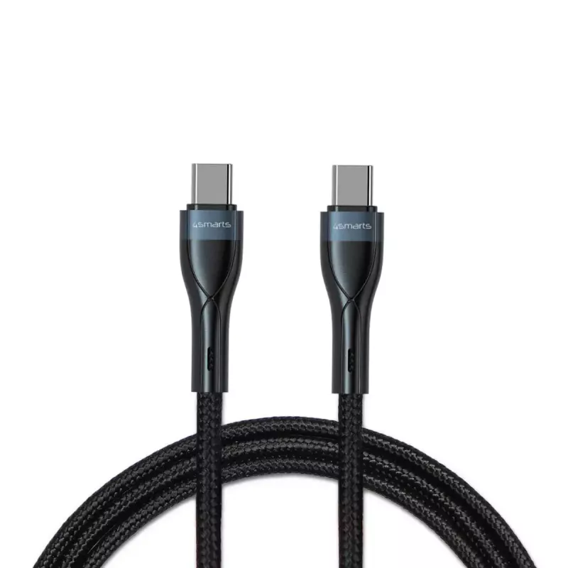 USB-C-naar-USB-C-kabel 1 m, 4smarts 540429, zwart, 0,48 Gbit/s