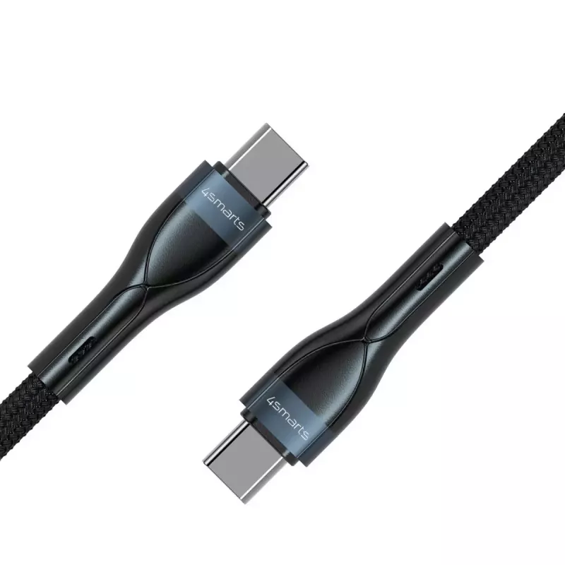 USB-C-naar-USB-C-kabel 1 m, 4smarts 540429, zwart, 0,48 Gbit/s