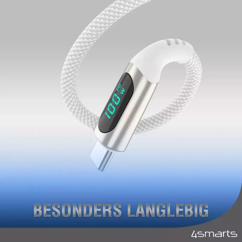 USB-kabel 4smarts 540954 3 m USB-C wit USB 2.0 0,48 Gbit/s