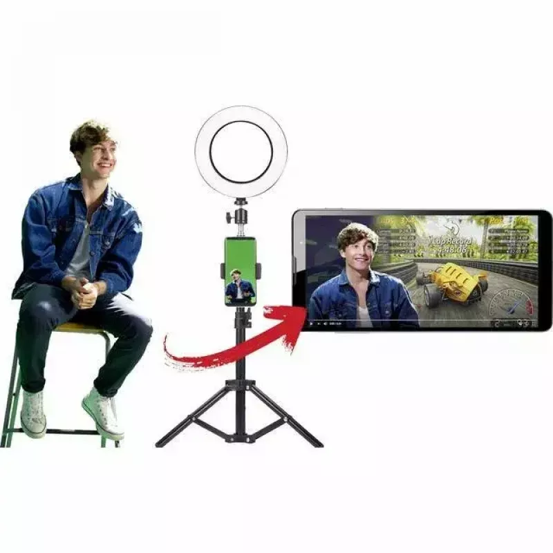 Greenscreen EASYPIX MyStudio 62020 draagbaar licht – opvouwbare achtergrond voor foto en video