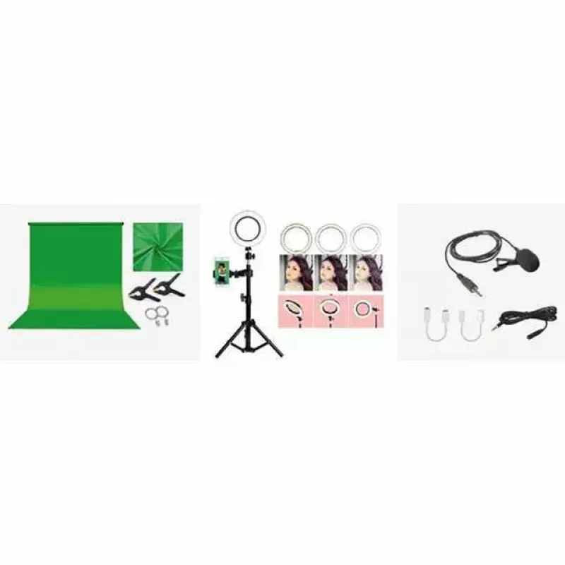 Greenscreen EASYPIX MyStudio 62020 draagbaar licht – opvouwbare achtergrond voor foto en video