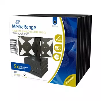 Jewel case MediaRange BOX34-6 6 discs zwart