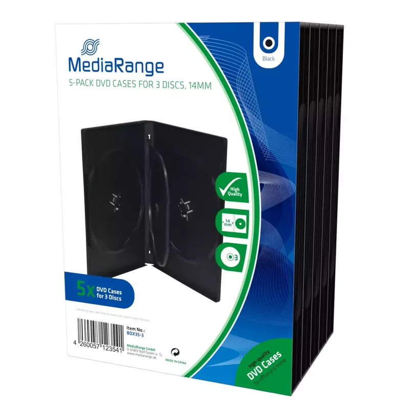DVD-hoes MediaRange BOX35-3 zwart 3 discs