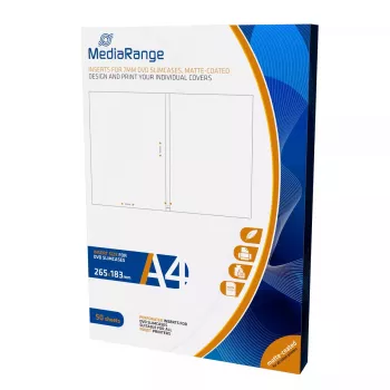 MediaRange MRINK122 Cd-hoes- en inlaypapier, mat wit, verpakking van 50