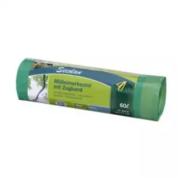 Vuilniszakken Secolan 9100000779 60 L groen met trekband