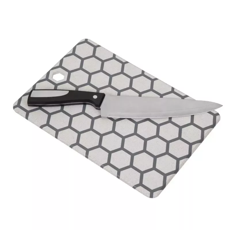 Resto Kitchenware 95402 rechthoekige kunststof snijplank grijs wit