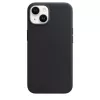 Hoes Apple iPhone 14 leren case met MagSafe middernacht zwart